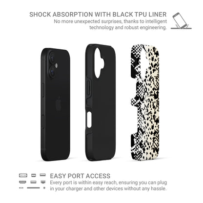 Snake print tough protective phone case for iPhone, Samsung and Pixel
