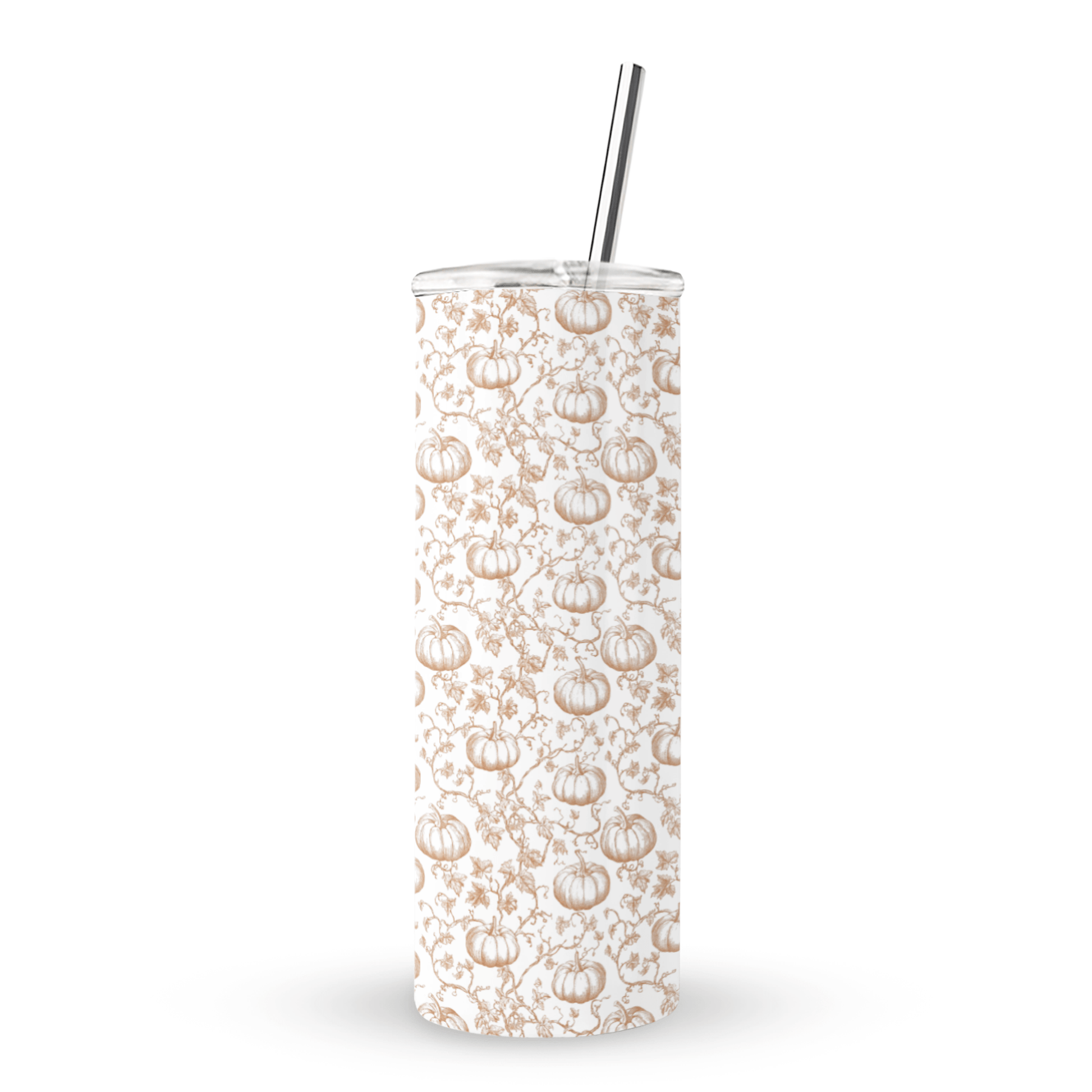 Autumn pumpkin vine stainless steel insulated tumbler