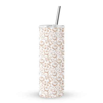 Autumn pumpkin vine stainless steel insulated tumbler