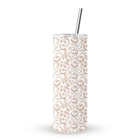 Autumn pumpkin vine stainless steel insulated tumbler