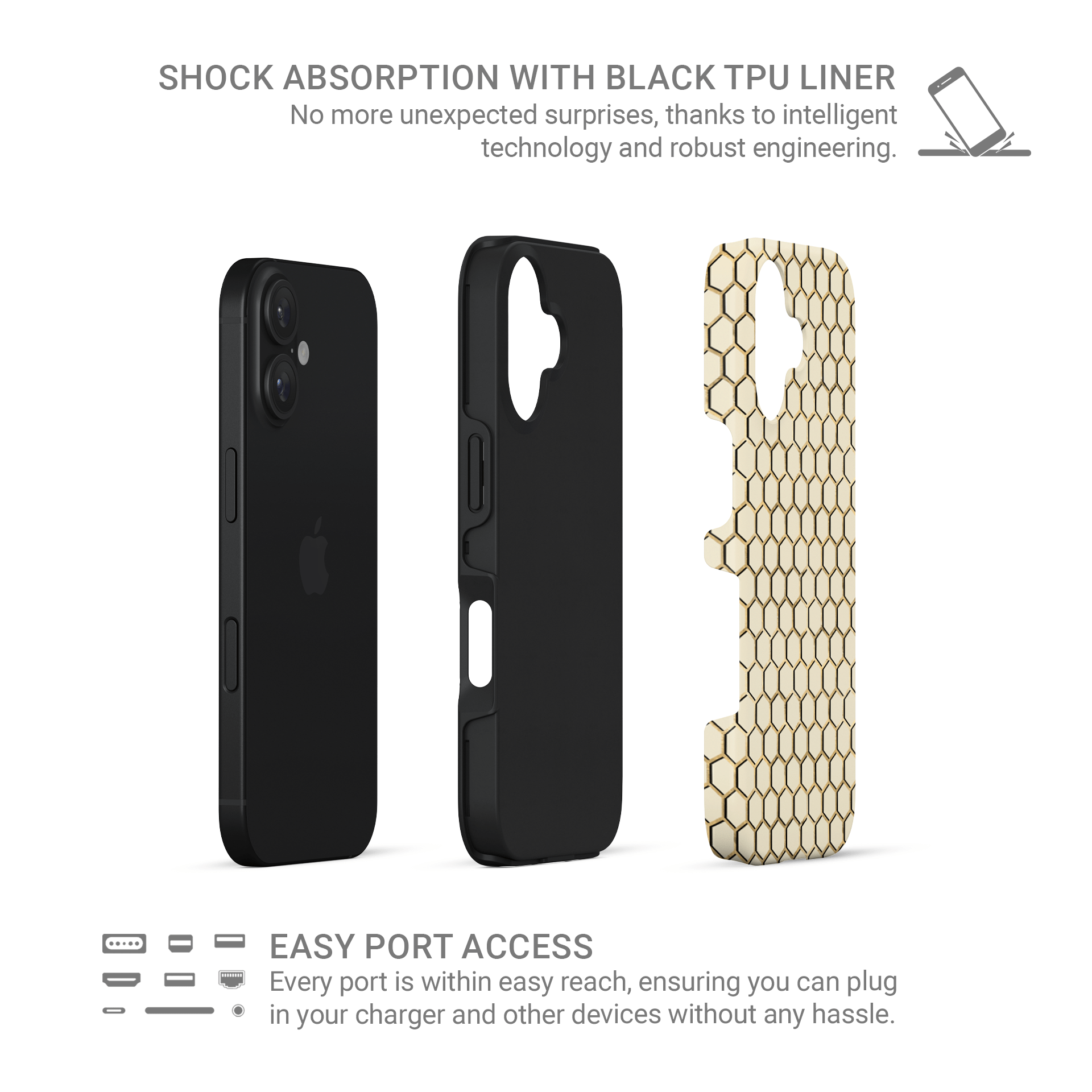 Spring hive tough protective phone case for iPhone, Samsung and Pixel