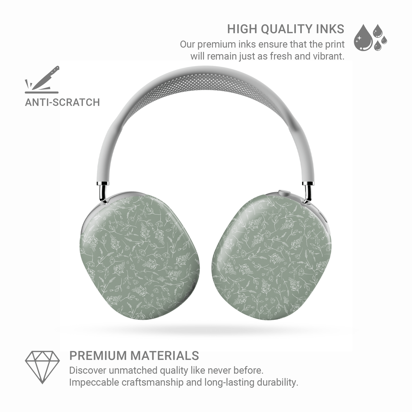 Whispering Greens | Protective Apple AirPods Max Tough Case - Tech Accessories