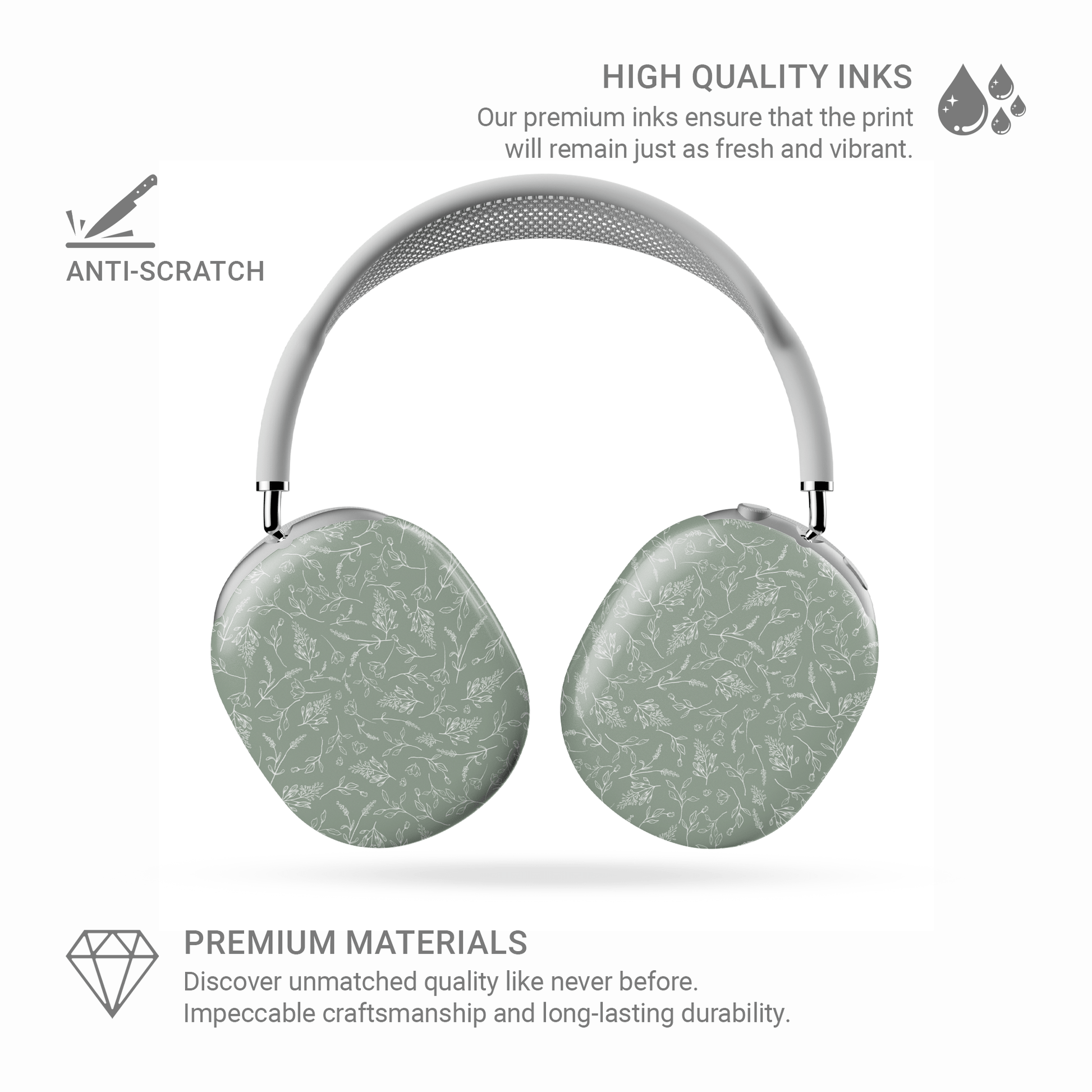 Whispering Greens | Protective Apple AirPods Max Tough Case - Tech Accessories