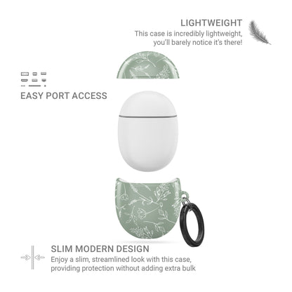 Whispering Greens | Protective Google Pixel Buds Tough Case - Tech Accessories