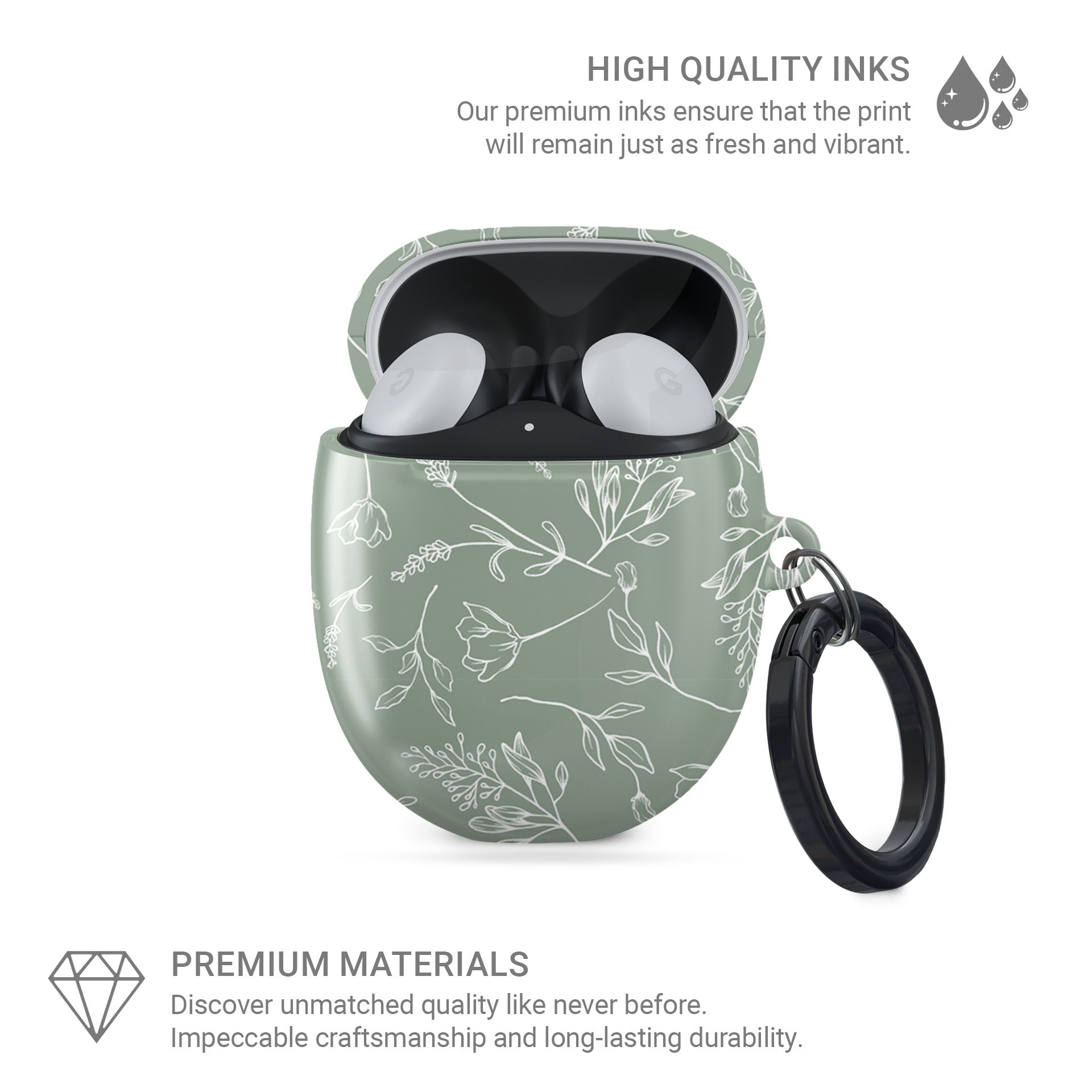 Whispering Greens | Google Pixel Buds Tough Case - Tech Accessories