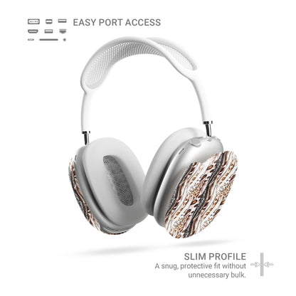 Wild Streaks mixed animal print striped Apple AirPods Max case with glossy fur texture