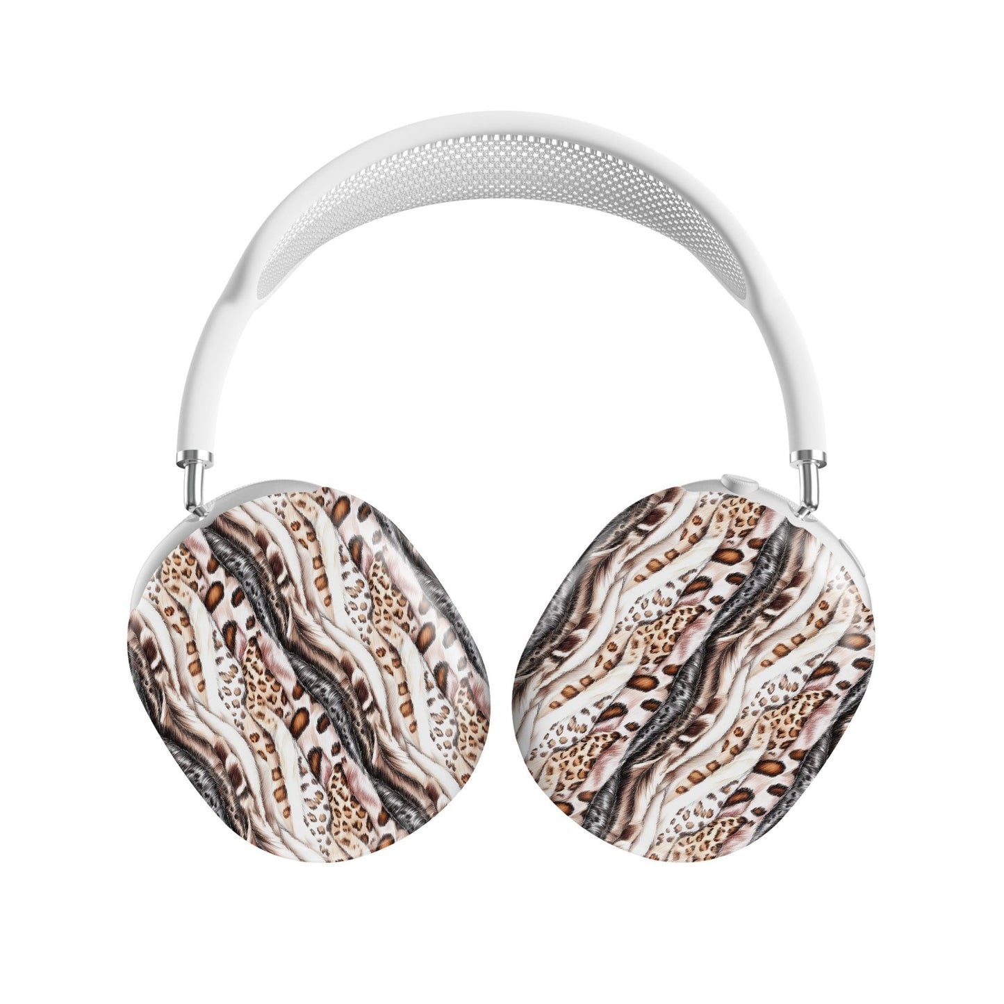 Wild Streaks mixed animal print striped Apple AirPods Max case with glossy fur texture