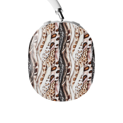 Wild Streaks mixed animal print striped Apple AirPods Max case with glossy fur texture