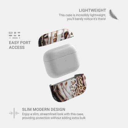 Wild Streaks leopard streak AirPods Tough Case with glossy finish, slim single-layer shell, and impact-resistant protection for everyday use.