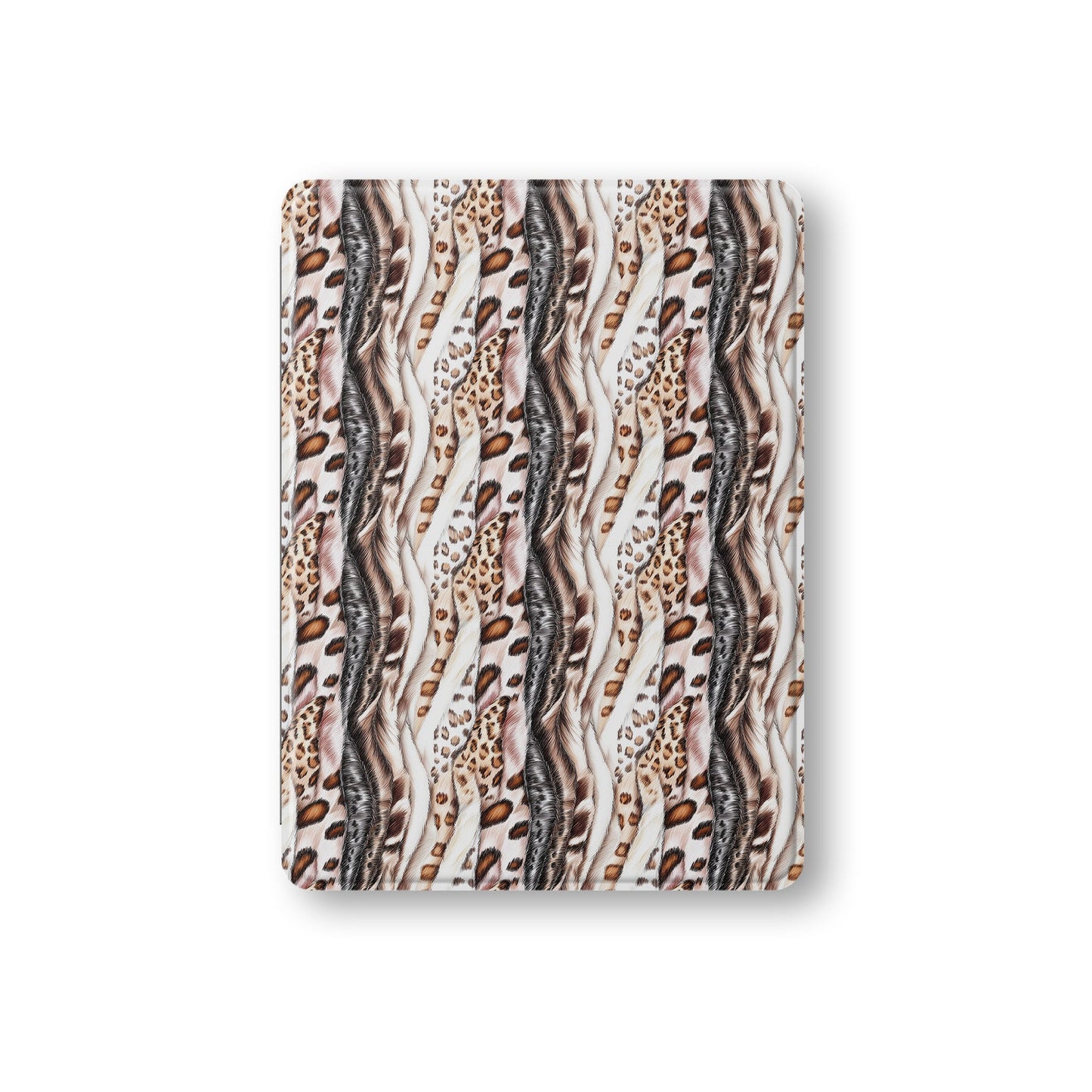 Wavy Streaks iPad Case with flowing abstract pattern, vegan leather finish and Apple Pencil holder.
