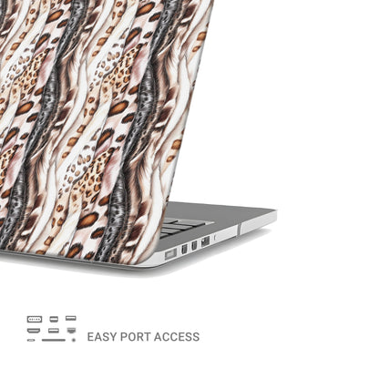 Wavy Streaks MacBook Case with soft abstract flowing pattern, matte finish, snap-on shell and vented cooling base.