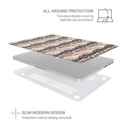 Wavy Streaks MacBook Case with soft abstract flowing pattern, matte finish, snap-on shell and vented cooling base.