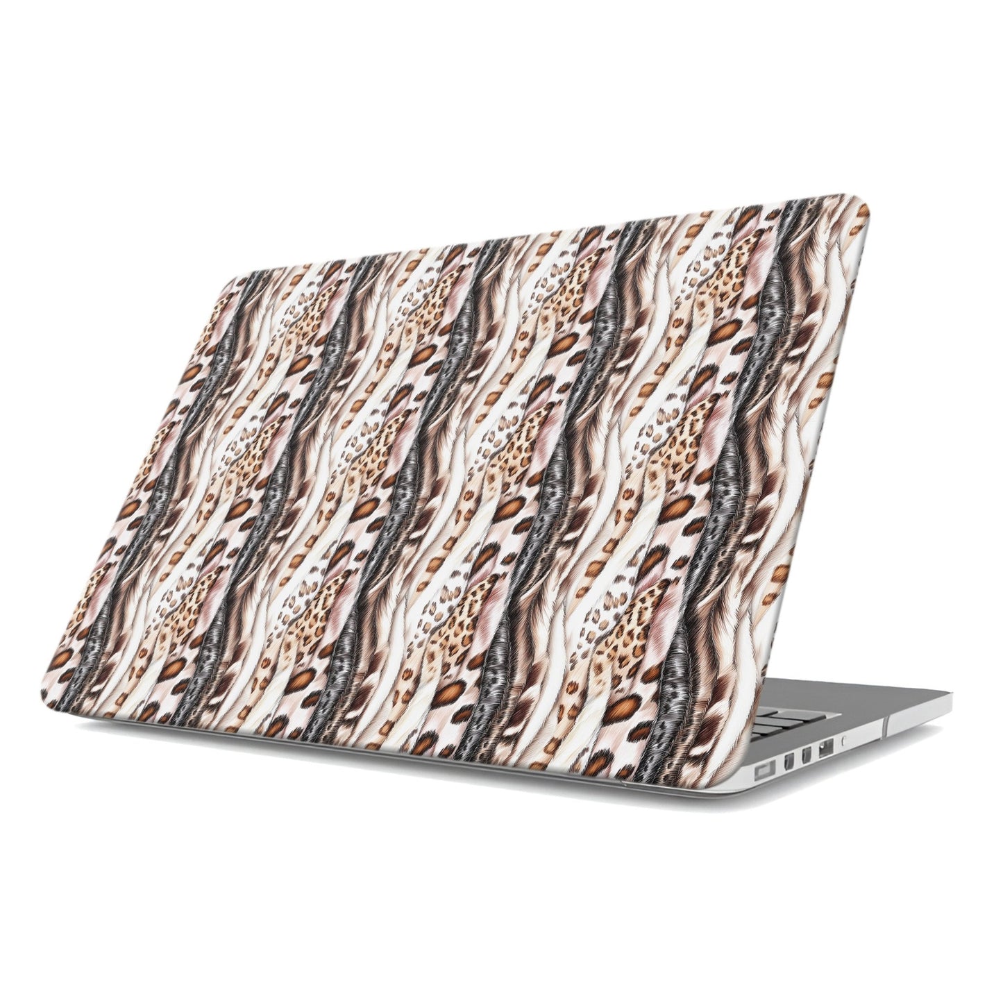 Wavy Streaks MacBook Case with soft abstract flowing pattern, matte finish, snap-on shell and vented cooling base.