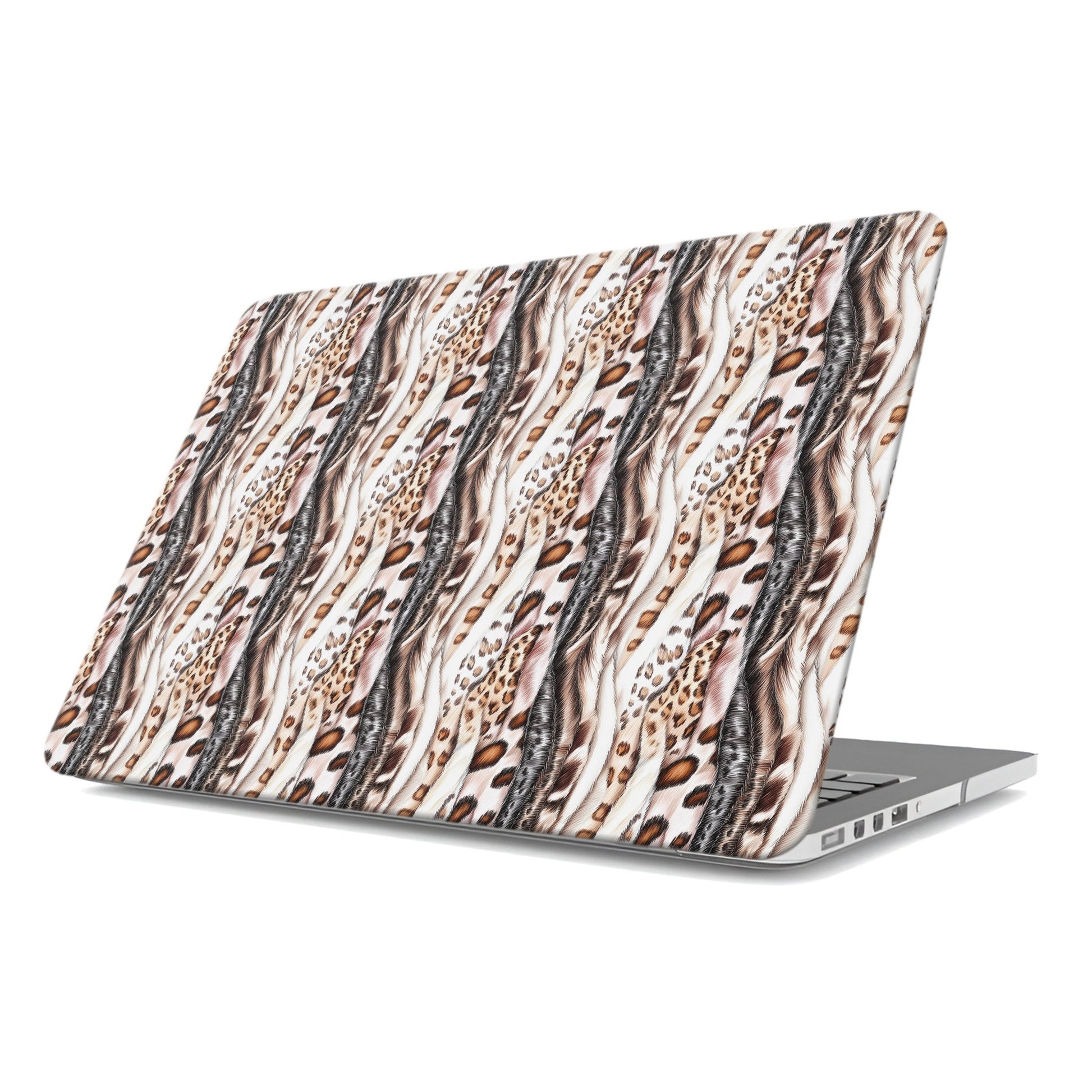 Wavy Streaks MacBook Case with soft abstract flowing pattern, matte finish, snap-on shell and vented cooling base.