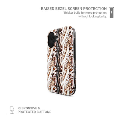 Shockproof leopard print Tough Case for iPhone, Samsung, and Pixel